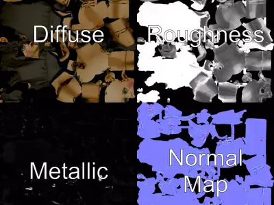 Vintage Wooden Doll model pack Low-poly 3D model