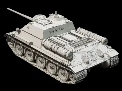 SU-85 - Base Mesh 3D model