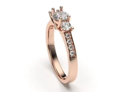 solitaire with ring sizes  8 part S43 3D print model