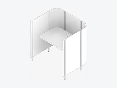 Office Pod - Workspace - Officetec - Open Low-poly 3D model