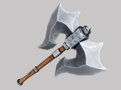 Two handed Axe 02 Low-poly 3D model