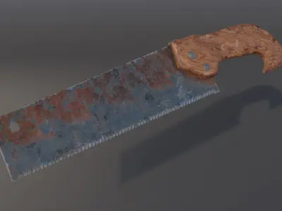 Old Hand Saw Low-poly 3D model