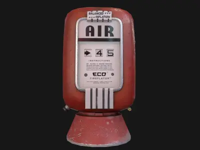 Vintage air pump Free low-poly 3D model