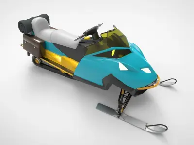 snowmobile Low-poly 3D model purchase