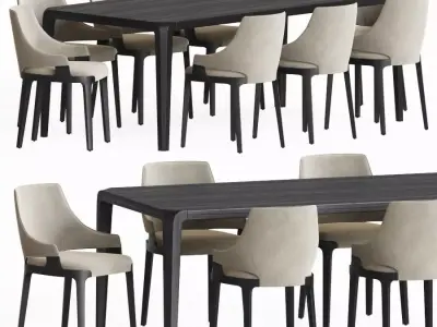 Dining Set colorful chair 3D model