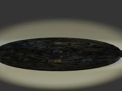 Rustic Manhole Cover 3D Model  Low Poly Game Ready Free low-poly 3D model