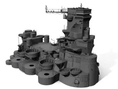 Yamato superstructure full 3D print model