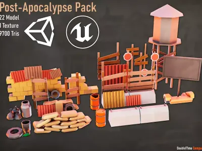 Urban trash Props Apocalypse Low-poly 3D model