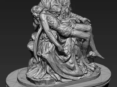 Michelangelo Pieta Low poly style 3D print model 3D print model