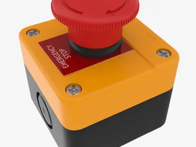 Emergency Button Low-poly 3D model buy
