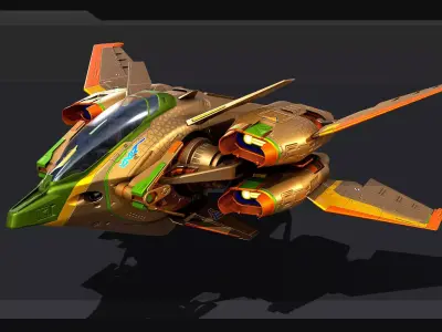 ORZAN - Fighter Low-poly 3D model