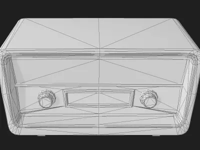 Retro Radio Low-poly 3D model