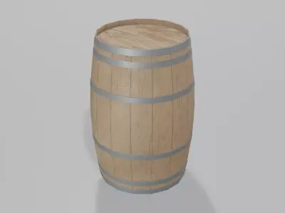 Light Toasted Lowpoly Rundlet Barrel Low-poly 3D model