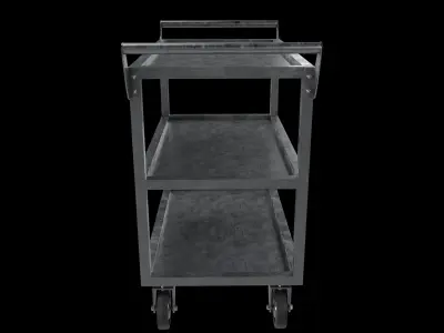 Stainless steel Heavy duty Cart  Low-poly 3D model