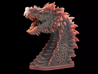Dragon Head Minifig 3D print model