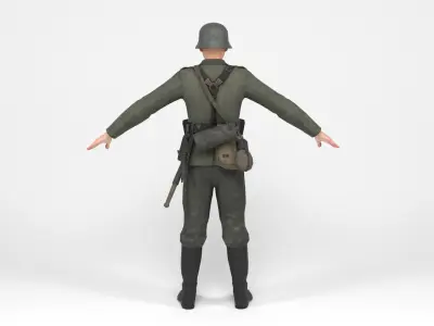 German Soldier 1 Low-poly 3D model