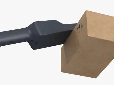 Handheld Metal Detector with Box Black 3D model