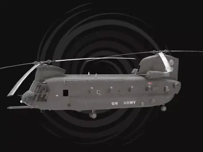 3D Model CH-47 Chinook - Military Transport Helicopter 3D model