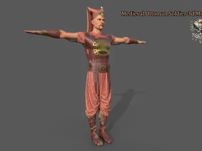 Medieval Ottoman Soldier 3d Model Low-poly 3D model