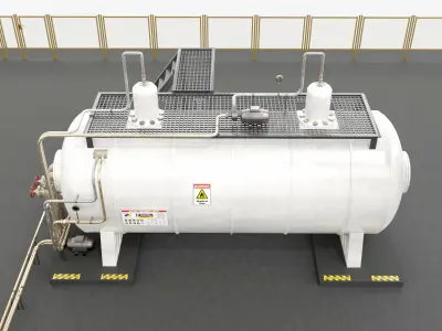 Steam Boiler Refinery Industrial 3D model