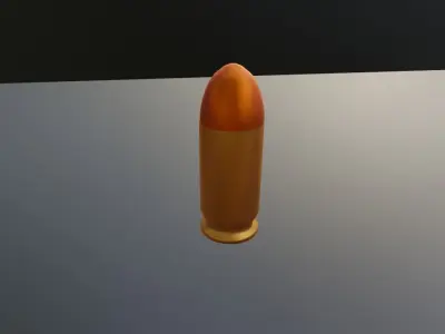 ammunition two gold bullets Free low-poly 3D model