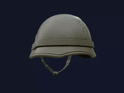 Worn Military Combat Helmet 3D Model  3D model