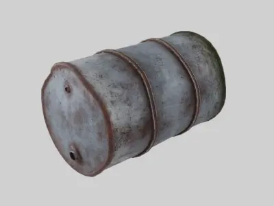 PBR Old Barrel Low-poly 3D model