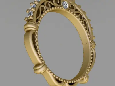 Antique Diamond Ring 3D print model