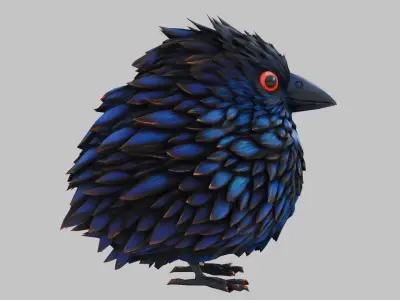 Stylized Raven 3D Model Low-poly 3D model