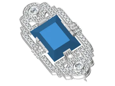 Antique Art Deco Diamond Brooch 3D print model purchase