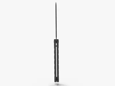 Balisong Butterfly Knife Black Low-poly 3D model