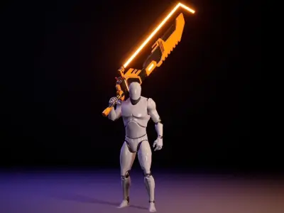 Sci-Fi  Heavy Sword Low-poly 3D model