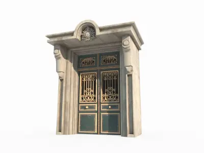 Ancient architectural structure gate 3D model