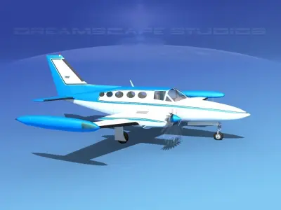 Cessna 414 Chancellor V06 3D model