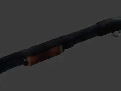 Ps1 Style Low Poly Shotgun Low-poly 3D model
