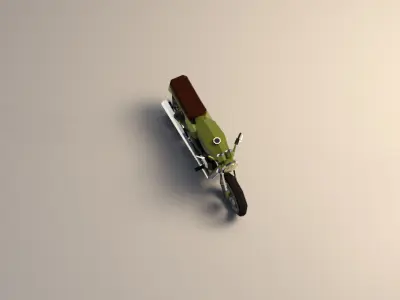 Low Poly Motorcycle 01 Low-poly 3D model