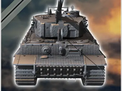 Panzer VI Tiger Ausf E Bergetiger heavy engineering tank - minia 3D print model