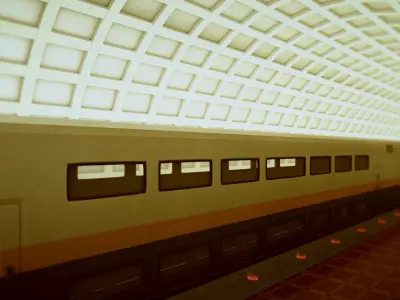 Modern subway station and tunnel design 3D model