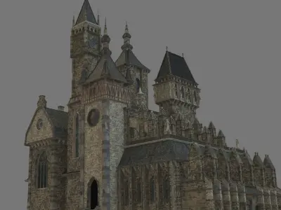 dark castle Low-poly 3D model