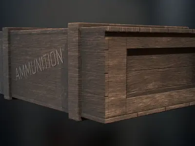 Ammo box Low-poly 3D model 6