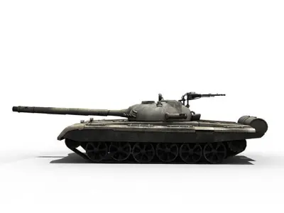 Game ready T-72 battle tank Low-poly 3D model