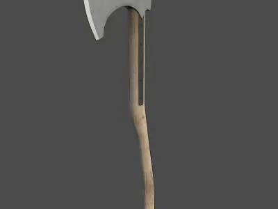 Battle Axe Low-poly 3D model 6