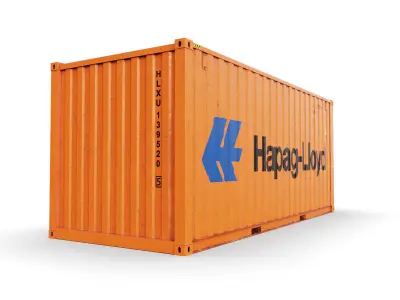20 feet Hapag-Lloyd standard shipping container 3D model