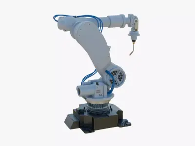 Industrial Welding Robot White Clean Low-poly 3D model