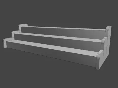 Display Shelf 1 Part Low-poly 3D model