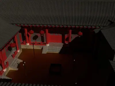 Chinese ancient courtyard house 3D model purchase