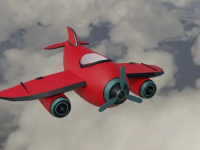 Small plane Low-poly 3D model