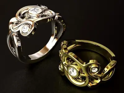 Weave Diamond Ring  3D print model