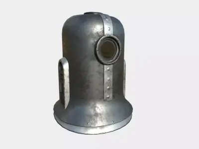 Old Diving Helmet C08 Dark Steel - Character Design Fashion Low-poly 3D model