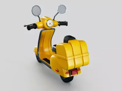 Cartoon Scooter - Stylized Motorcycle Low-poly 3D model